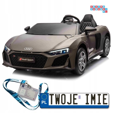 乗用玩具　Audi R8 ベビーカー 日除け付 Audi R8 Spyder na akumulator Lakier Czarny + Pilot + EVA + Wolny